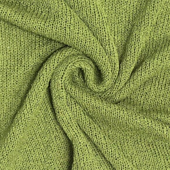 Green Elegant Women's Loose Knitted poncho Shawl sweater top - Picture 6 of 7